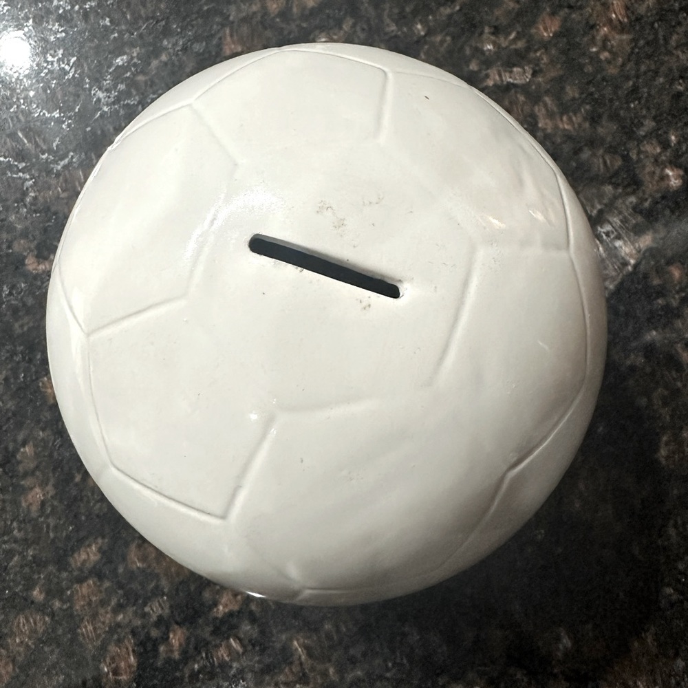 White Soccerball bank
